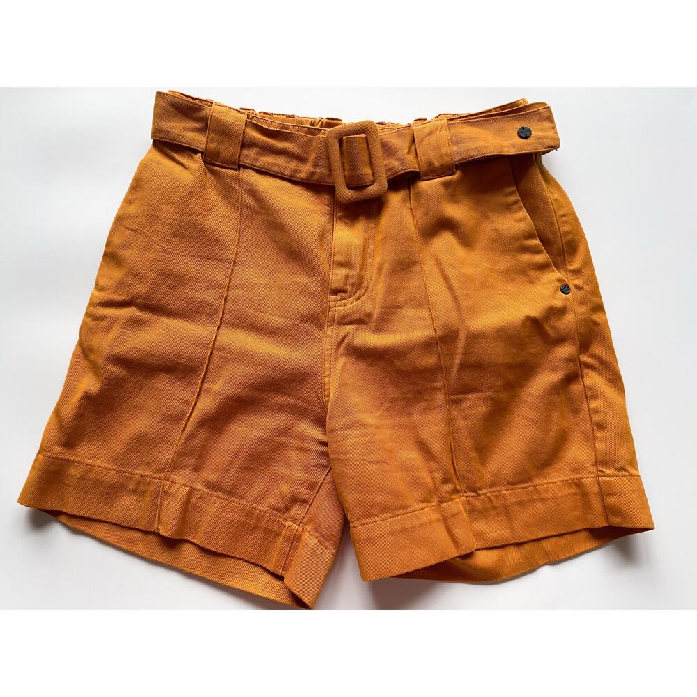 NWOT Scotch & Soda Mustard Yellow High Waisted Pleated Shorts with Belt Size 29